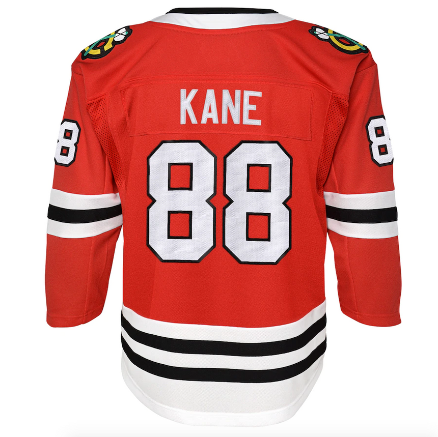 Youth Chicago Blackhawks Patrick Kane Red Home Premier Player Jersey (updated collar)