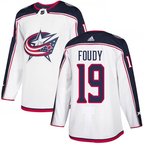 Columbus Blue Jackets #19 Liam Foudy White Away Jersey