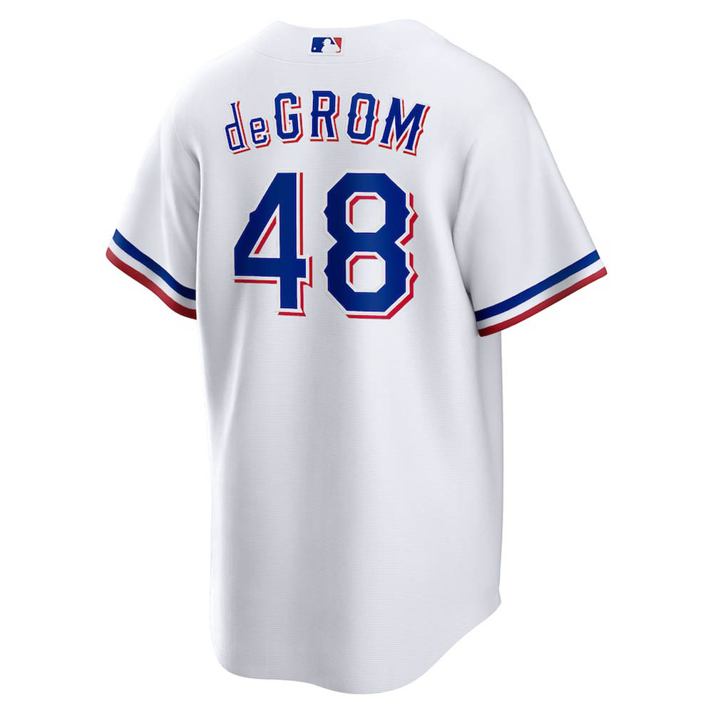 Youth Texas Rangers Jacob deGrom Cool Base Replica Home Jersey - White